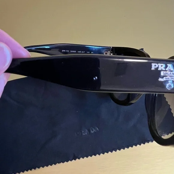 Prada SPR 17O Black Cat-Eye Sunglasses – Authentic – Good Used Condition - Picture 6 of 10